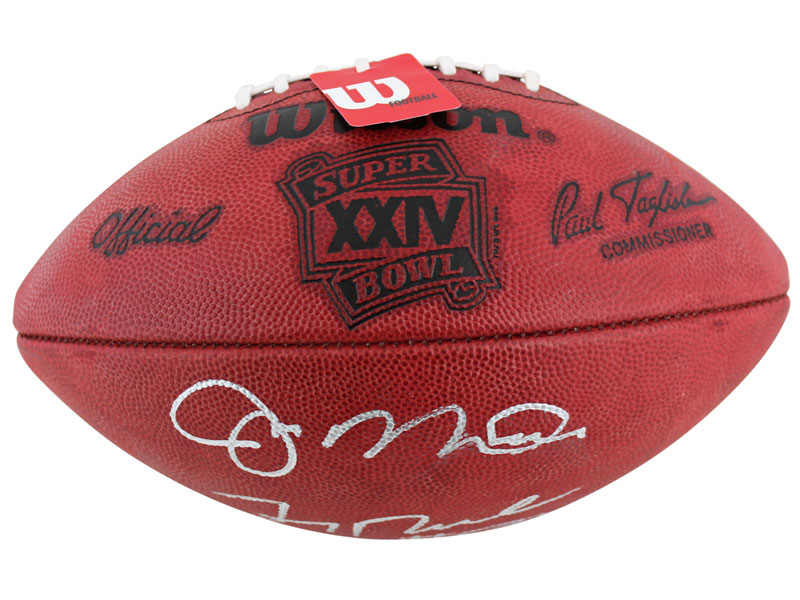 Press Pass Collectibles 49ers Joe Montana & Jerry Rice Signed Official SB XXIV