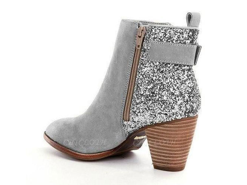 Women's Chicloth Ankle Boots Autumn Chunky High Heels