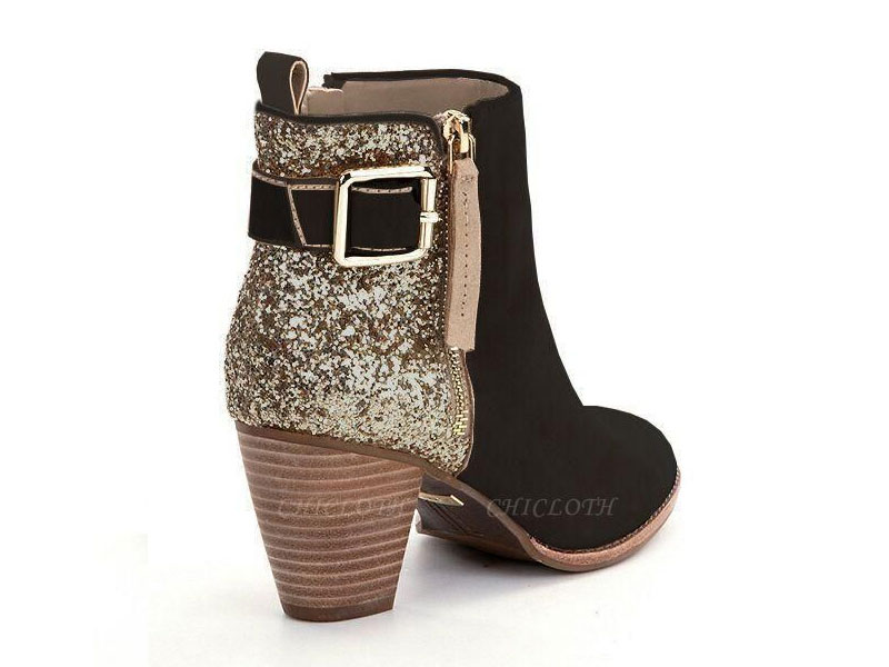Women's Chicloth Ankle Boots Autumn Chunky High Heels