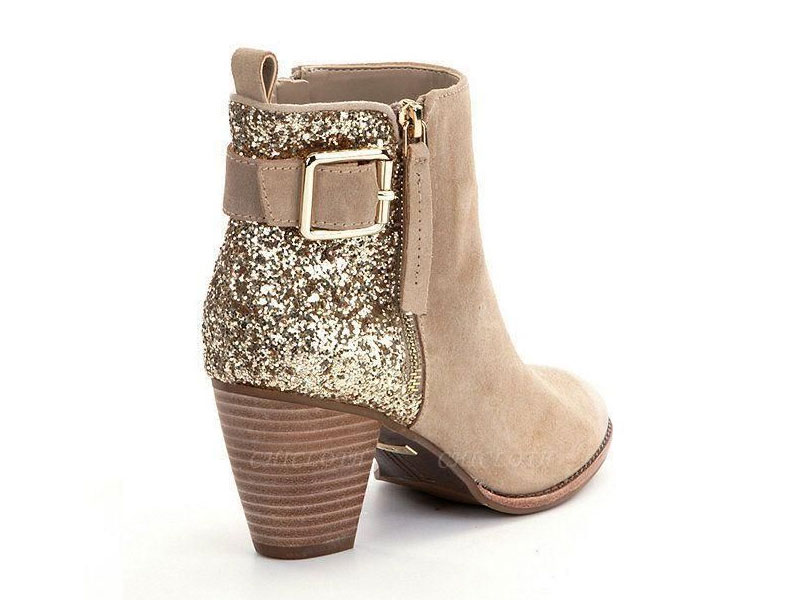 Women's Chicloth Ankle Boots Autumn Chunky High Heels