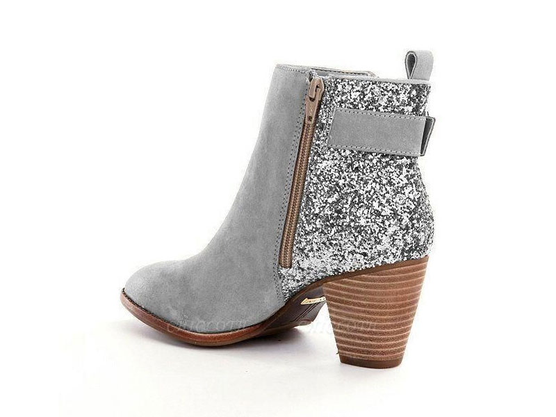 Women's Chicloth Ankle Boots Autumn Chunky High Heels