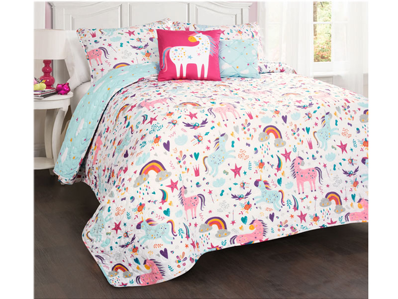 Bedding Bundle Unicorn Heart Quilt Set Reyna Comforter Set Twin