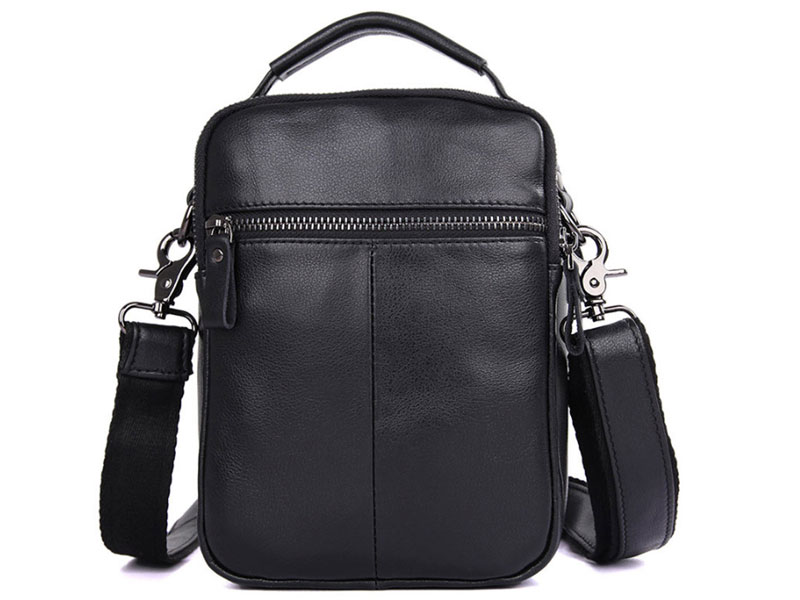 Ensenada 2 Compact Leather Crossbody Satchel Black