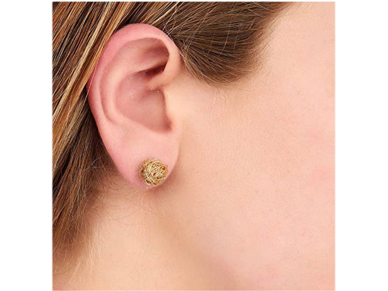 Women's Barzel 18k Gold Plated Woven Love Knot Stud Earrings
