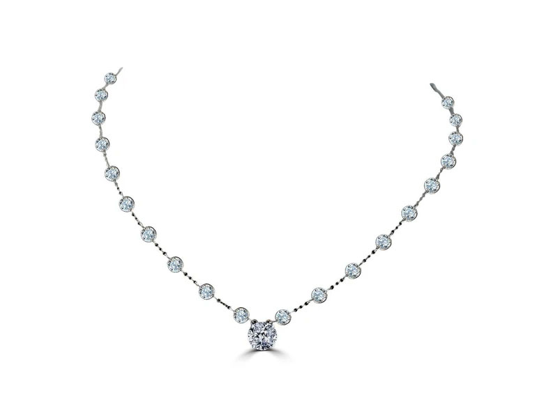 Diamond Veneer Women's Zirconia Sterling silver Necklace