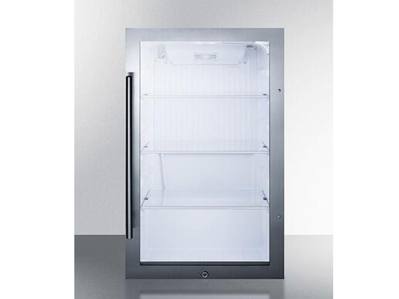 Summit 19 Inch Outdoor Capacity Freestanding Built-In Glass Door Beverage Center