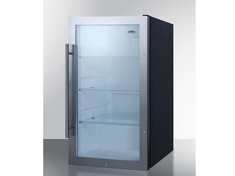 Summit 19 Inch Outdoor Capacity Freestanding Built-In Glass Door Beverage Center