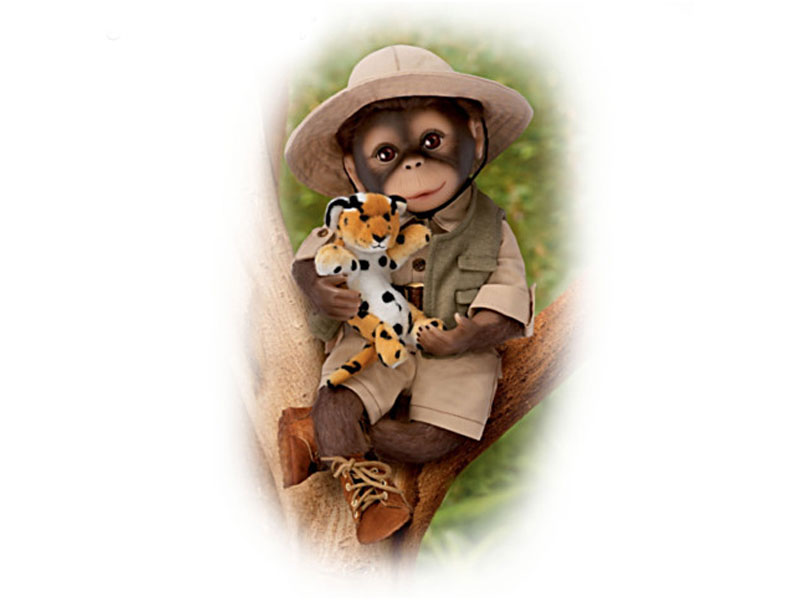 Milo The Safari Monkey Doll With A Leopard Plush Animal