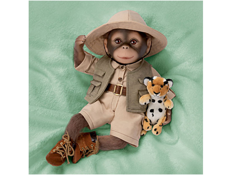Milo The Safari Monkey Doll With A Leopard Plush Animal