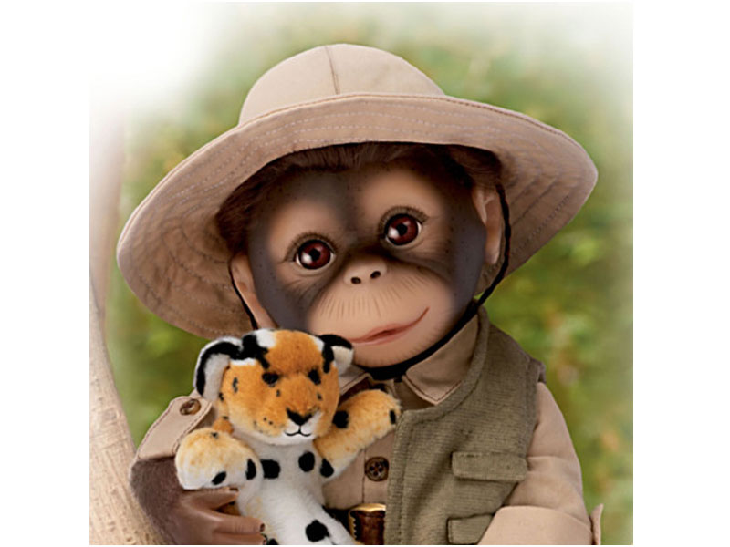 Milo The Safari Monkey Doll With A Leopard Plush Animal