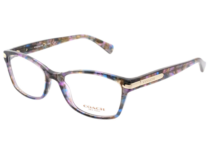 Coach HC Rectangle Plastic Purple Eyeglasses with Demo Lens For Men & Women