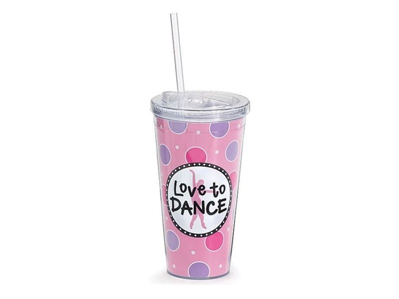 Love to Dance 20 oz. Acrylic Travel Cup with Straw 6 Pack