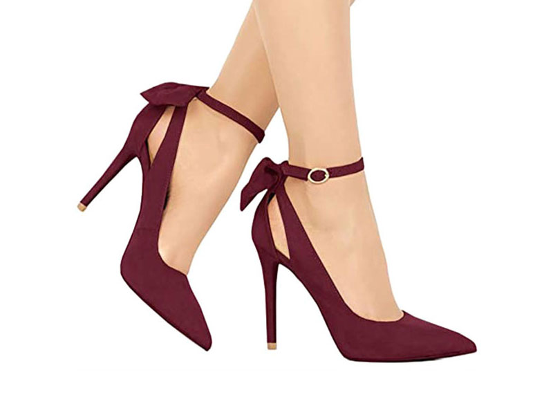 Women's Ankle Strap Heels Pointy Toe Stiletto Heel Pumps