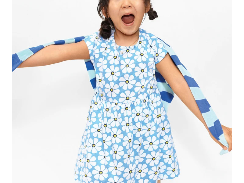 Kid's Backyard Dress In Bold Blooms