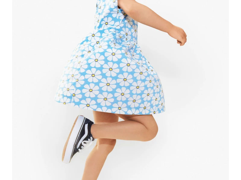 Kid's Backyard Dress In Bold Blooms