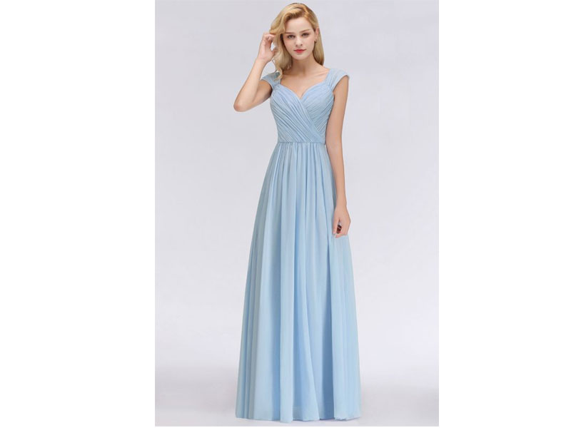 Women's V-Neck Chiffon aline Bridesmaid Dress