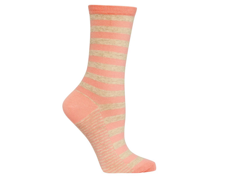 Women's Hot Sox Two Color Stripe Crew Socks