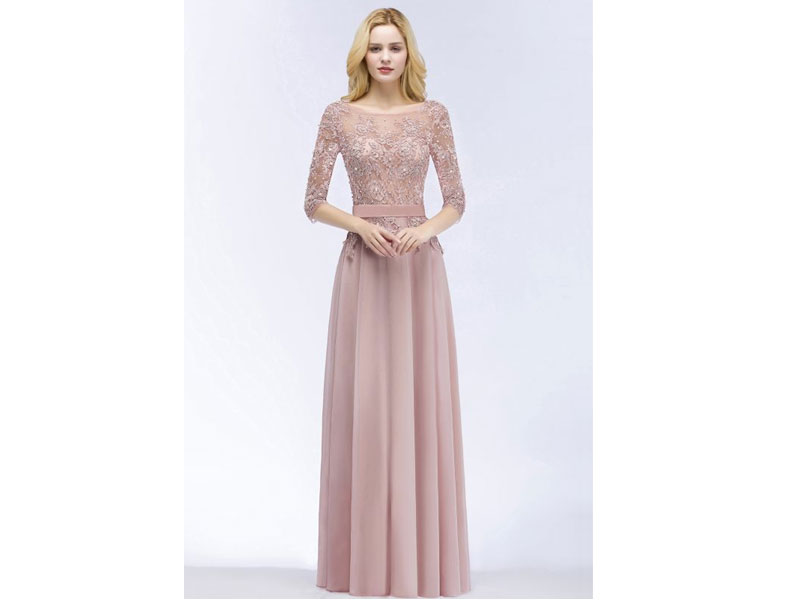 Women's A-line Chiffon Appliques Bridesmaid Dresses