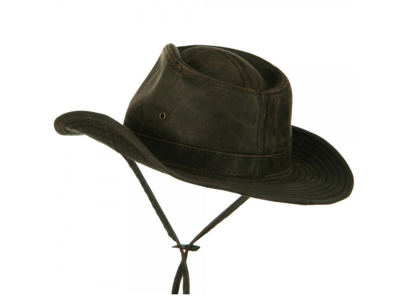 UPF 50+ Weathered Cotton Outback Hat Brown