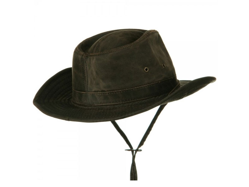 UPF 50+ Weathered Cotton Outback Hat Brown