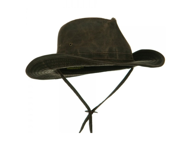 UPF 50+ Weathered Cotton Outback Hat Brown