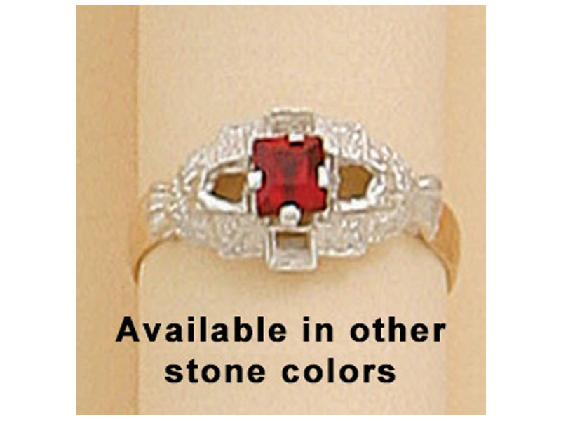 Two Tone Ring with 5MM Square Austrian Crystal Stone For Women