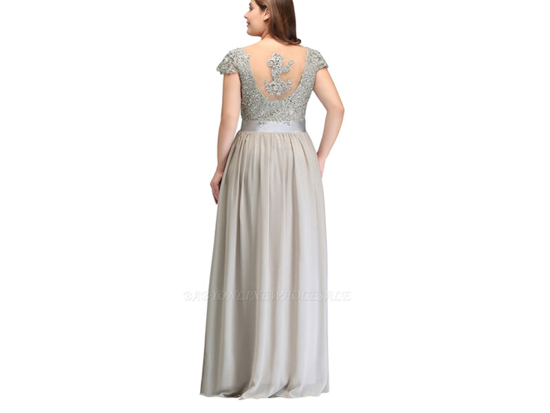 Women's ADA A-line V Neck Chiffon Bridesmaid Dress with Appliques