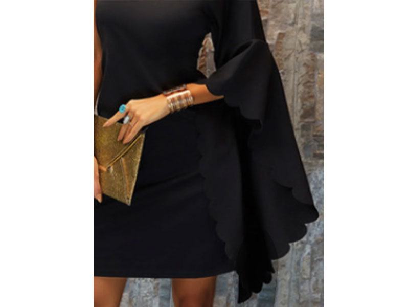 Women's Single Sleeve Elegant Color-Block Mini Dress