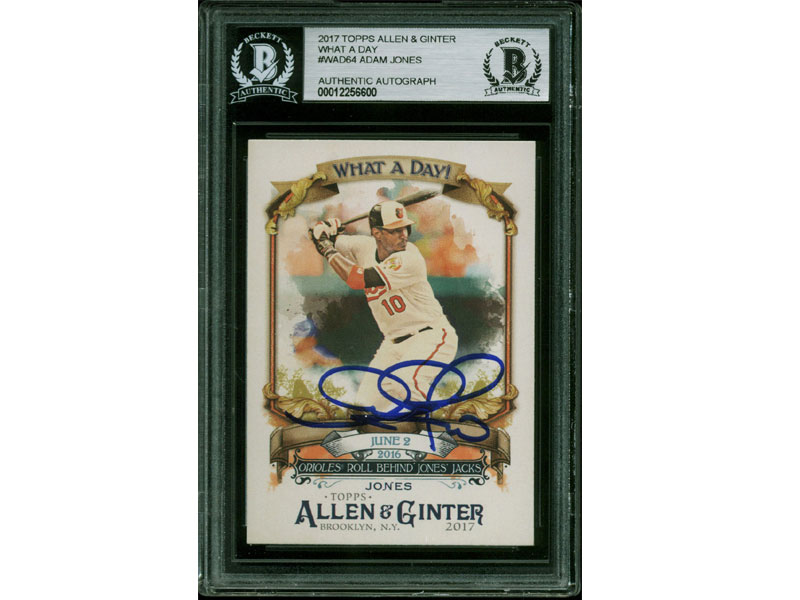 Press Pass Collectibles Orioles Adam Jones Signed 2017 Topps Allen & Ginter