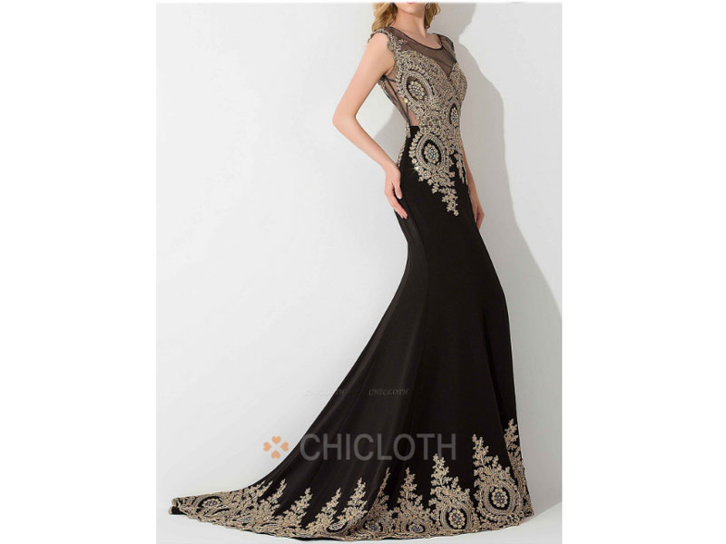 Women's Chicloth Fashion Slim Shoulder Fishtail Trailing Banquet Dresses