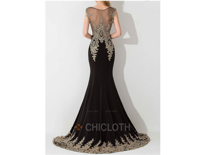 Women's Chicloth Fashion Slim Shoulder Fishtail Trailing Banquet Dresses