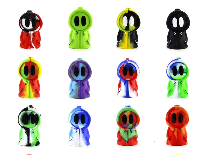 Ghost Figure Silicone Pipe Water Bubbler w/ Glass Bowl