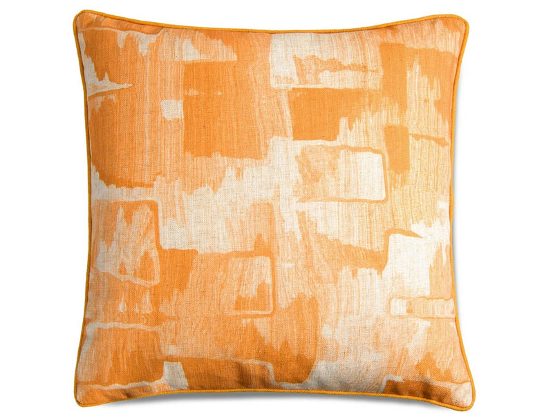 Denim Abstract Pillow in Mustard