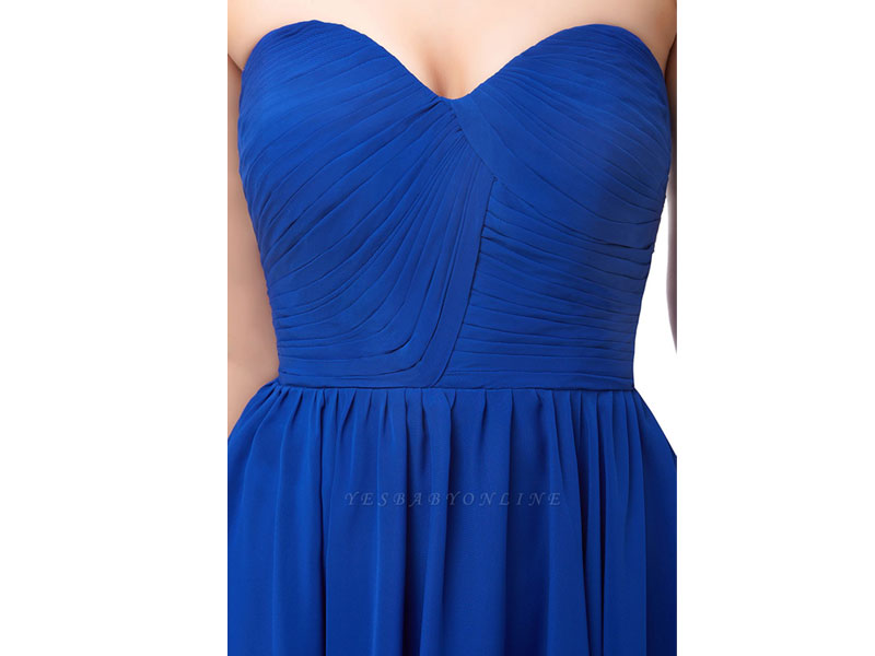 Women's Royal-Blue Summer Sweetheart-Neck Short Cocktail Dresses