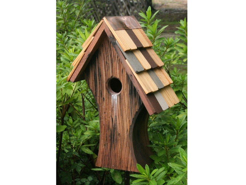 Heartwood Nottingham Antique Cypress/Multi Colored Roof Birdhouse