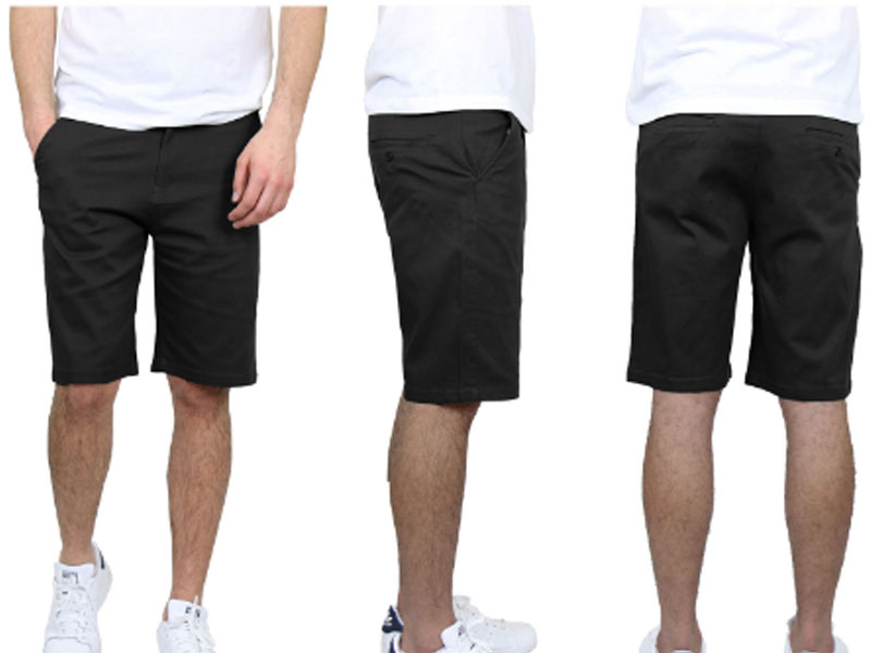 Men's 5 Pocket Flat Front Slim Fit Stretch Chino Shorts