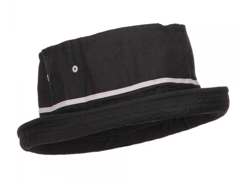 Big Size Striped Hat Band Fisherman Bucket Hat Black Grey