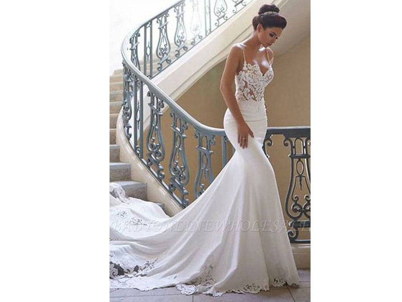 Women's Sexy Spaghetti Strap Wedding Dress