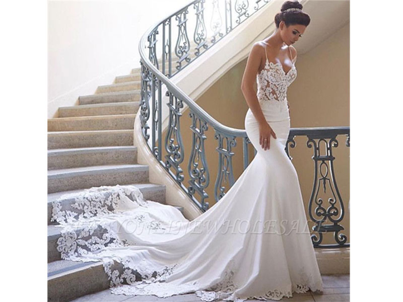 Women's Sexy Spaghetti Strap Wedding Dress