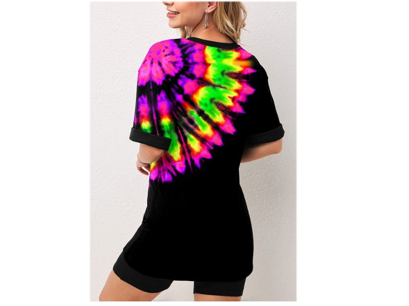 Women's Multi Color Tie Dye Print Sport Top and Pants