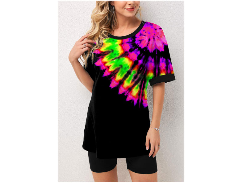 Women's Multi Color Tie Dye Print Sport Top and Pants