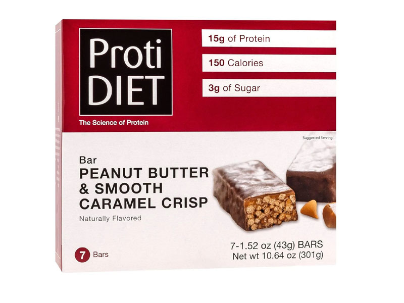 ProtiDiet Protein Bars Peanut Butter And Smooth Caramel Crisp 7 Bars/Box