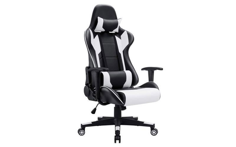 Ergonomic Computer Gaming Chair with High-Back Swivel PU Leather, Seat 