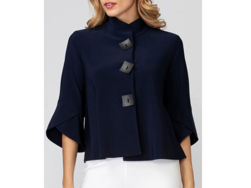 Women's Elegant Stand Collar 3/4 Sleeve Blouses And Shirts