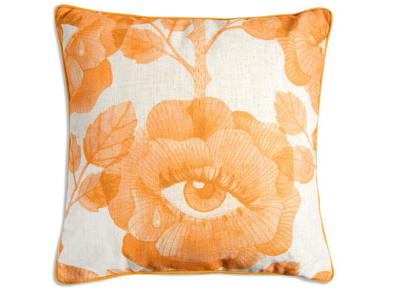 Floral Eyes Pillow in Mustard