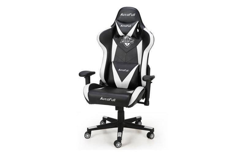 AutoFull Computer Gaming Chair-Adjustable Reclining High-Back PU Leather Swivel