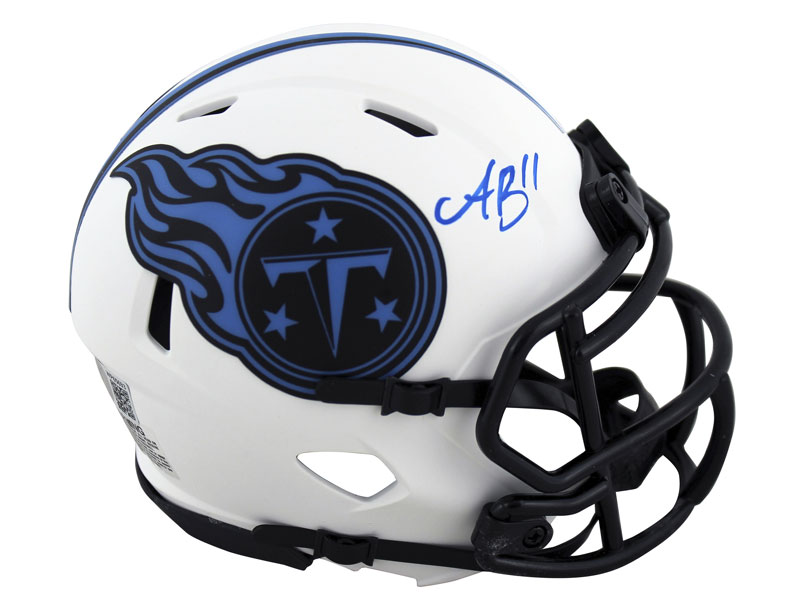 Press Pass Collectibles Titans A.J. Brown Authentic Signed Speed Mini Helmet