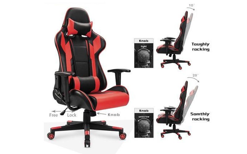 Homall Gaming Chair Racing Style High-back with Premium PU Leather and Ergonomic