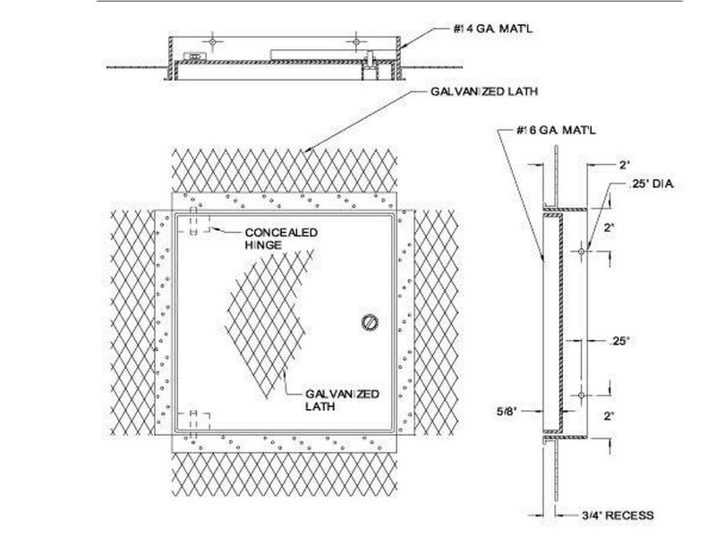 12-x-12 Acoustical Plaster Recessed Access Door