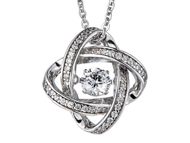 Dancing Diamond Veneer Cubic zirconia Sterling silver Pendant